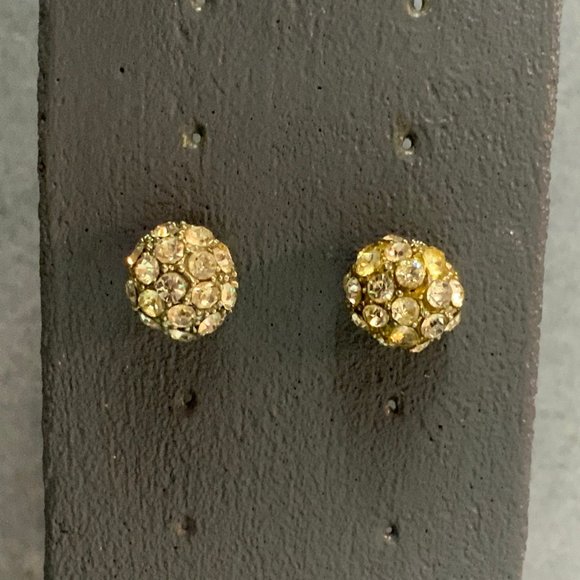 Jewelry - Silver and Rhinestone ball stud Earrings